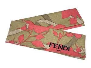 FENDI (フェンディ) ノベルティ バンダナ スカーフ ピンク ブランド/036