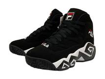 FILA (フィラ) マッシュバーン Jamal Mashburn MB WHITE ハイカットスニーカー FHE102 001 US8 26cm ブラック メンズ/078_画像1