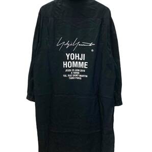 yohji yamamoto POUR HOMME (ヨウジヤマモトプールオム) キュプラスタッフシャツ 切替え 長袖 HW-B08-212 ３ ブラック メンズ/027の画像2