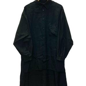 yohji yamamoto POUR HOMME (ヨウジヤマモトプールオム) キュプラスタッフシャツ 切替え 長袖 HW-B08-212 ３ ブラック メンズ/027の画像1