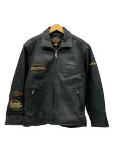 HARLEY DAVIDSON (ハーレーダヴィッドソン) シングル レザー 牛革 ライダース ジャケット レザージャケット L ブラック/036