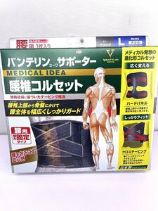 サ） [未使用] [未開封] バンテリン サポーター 腰用 腰椎コルセット 男女兼用 強力固定タイプ L 大きめ 80～100ｃｍ ブラック 興和