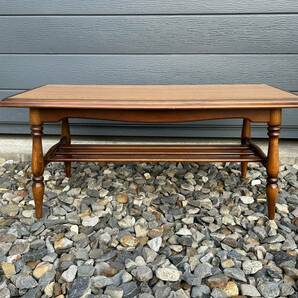 カリモク家具 センターテーブル リビングテーブル ローテーブル 木製 ブラウン系 茶色系 アンティークの画像1