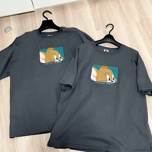 トムとジェリー　Tシャツ　公式完売品　サガラ刺繍半袖　ペア　オーバーサイズ