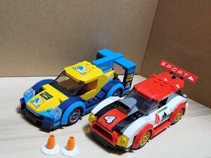 送料無料即決希望　レゴ(LEGO) シティ レーシングカー 60256　ミニフィグなし　ガソリン車vs電気自動車（ハイブリッド車）