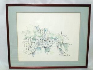 Art hand Auction ★[Ichibido]★Sketch, watercolor★Akira Inoue Paris Streets Frame 53 x 41 cm★[Authentic] Le Salon Silver Award, Painting, watercolor, Nature, Landscape painting