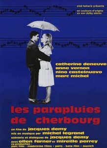 輸入　小ポスター　フランス版　シェルブールの雨傘　カトリーヌドヌーヴ　約43x28cm　tempo-g100. 洋画