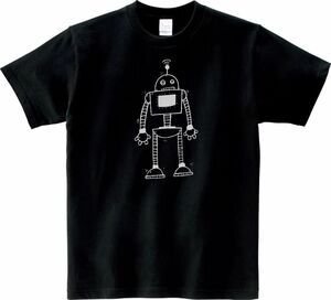 おもしろ　ロボット　Tシャツ　ブラック　MLサイズ　送料無料　ｈ828