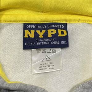 NYPDオフィシャルパーカー ニューヨーク市警 スウェット ジップアップ フーディー 上着 着心地抜群 グレーの画像9
