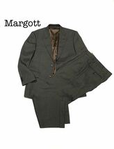 Margott スーツセットアップ 上下セット シングルスーツ ウール 2タック ジャケット スラックス メンズ 紳士服_画像1