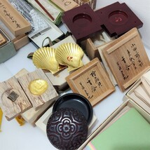 D(0306i3) 大量 茶道具 茶器 まとめ 釜敷/香合/茶碗/茶杓/茶入/扇子/等 まとめて 未使用含む ★カケあり含む_画像4