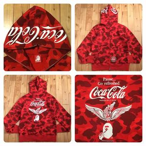 Coca cola Red camo フルジップ パーカー Lサイズ BAPE full zip hoodie a bathing ape エイプ ベイプ コカコーラ 迷彩 ghz1