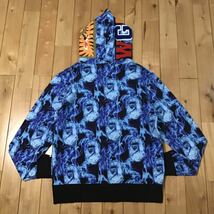 ★美品★ BAPE flame シャーク パーカー Mサイズ Fire shark full zip hoodie a bathing ape エイプ ベイプ アベイシングエイプ jz4_画像2