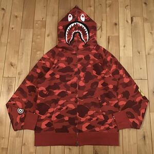 ★XL★ Red camo シャーク パーカー shark full zip hoodie a bathing ape BAPE エイプ ベイプ アベイシングエイプ PONR vz596