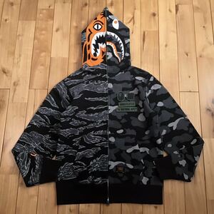 Undefeated × BAPE タイガー シャーク パーカー Mサイズ tiger shark full zip hoodie a bathing ape エイプ ベイプ 迷彩 z45