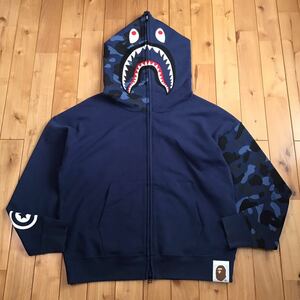 Giant shark full zip hoodie Lサイズ a bathing ape BAPE Blue camo シャーク パーカー エイプ ベイプ アベイシングエイプ 迷彩 hi85