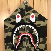 ★XL★ 1st camo green シャーク パーカー shark full zip hoodie a bathing ape BAPE エイプ ベイプ アベイシングエイプ 迷彩 gdbz2_画像3