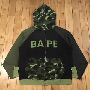 Green camo クレイジー パーカー Lサイズ a bathing ape Crazy BAPE camo full zip hoodie エイプ ベイプ アベイシングエイプ NIGO 759