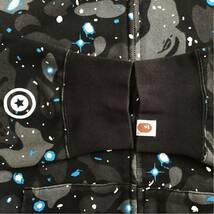 ★XL★ 蓄光 Space camo シャーク パーカー shark full zip hoodie a bathing ape BAPE スペースカモ エイプ ベイプ PONR galaxy 迷彩 z6_画像6