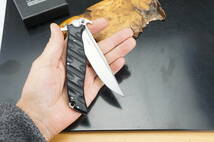 大型フォールディングナイフ/HOKC-T/切れ味のD2鋼ブレード＆G10ハンドル/60-61HRC/26.0㎝長 ブレード13㎝ エッジ12㎝ 元幅2.3㎝ 元重3.1㎜_画像6