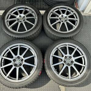 美品 215/45R17 YOKOHAMA 5-100 17×7J +48 4本 86/BRZ/プリウスなどにの画像1