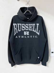 USA製 90s ラッセル アスレチック RUSSELL ATHLETIC 発泡プリント アーチロゴ スウェット パーカー 