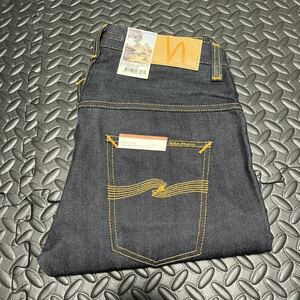 【新品未使用】nudie jeans ヌーディージーンズ　THIN Finn DRY ORANGE SELVAGEシンフィン　セルビッジ　W30 L30 赤耳　デニム　濃紺