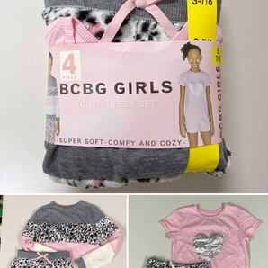 4点セット 130 140 ★ コストコ BCBG ガールズ パジャマ フリース 7/8 ルームウェア トレーナー Tシャツ ロングパンツ ショートパンツ P