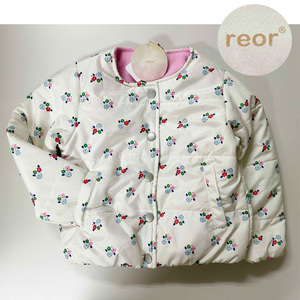  new goods 110 * cost koreor cotton inside jacket reverse side boa floral print white cream Kids girls girl jumper outer garment re all no color 