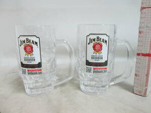 JIM BEAM ★ ジムビーム メガジョッキ 　２個で　未使用か美品　　H１７mm