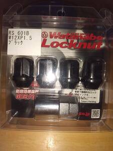 RS Watanabe ホイール　ロックナット　M12-P1.5 4個+アダプターキー1個　　ブラック　新品未使用品
