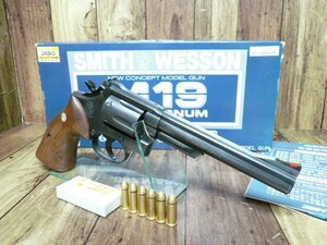 ☆1円～質感〇♪限定品♪木グリ仕様～ヘヴィウエイト♪コクサイ S&W M19 6inc HW Combat 357 Magnum SPG リボルバーモデルガン 管理/R298☆