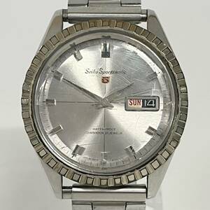 1円~【実動】セイコー SEIKO 5 スポーツマチック 6619-9000 自動巻き メンズ腕時計 シルバー文字盤 ラウンド デイデイト 3針 21石 G142705