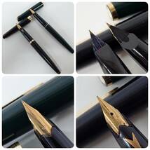 1円~【17点】万年筆 まとめ売り SHEAFFER MONTBLANC PILOT ELITE PLATINUM PARKER 等 ペン先 18K 14K 585 刻印入り 筆記用具 文房具 YT_画像5