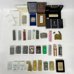 1円~【30点】ガスライター オイルライター まとめ売り ZIPPO Maruman GIVENCHY dunhull YSL 等 喫煙具 タバコグッズ 箱付有 火花確認有 YT