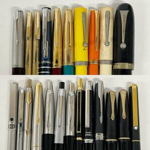 1円~【27点】万年筆 ボールペン シャーペン まとめ売り MONTBLANC PARKER PILOT SHEAFFER CROSS 等 ケース SV925 ペン先 14K 刻印有 YTの画像9