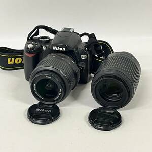1円~【動作未確認】ニコン Nikon D60 AF-S DX NIKKOR 18-55mm 1:3.5-5.6G VR 55-200mm 1:4-5.6G ED デジタル一眼レフカメラ レンズ G152885