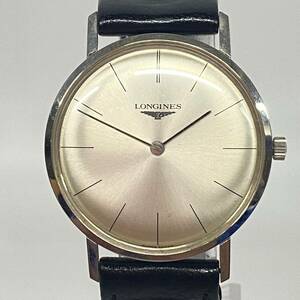 1円~【実動】ロンジン LONGINES 手巻き ボーイズ腕時計 シルバー文字盤 ラウンドフェイス 純正尾錠 2針 スイス製 風防取れ G142733