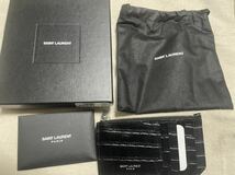 SAINT LAURENT サンローラン コイン＆カードケース クロコ型押しMADE IN ITALY 財布 YSL _画像3