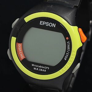 1円 充電式 箱/保/充付 セイコー エプソン Wristable GPS SS-300 ランニング デジタル文字盤 メンズ腕時計 OKZ 2ETY 3423000