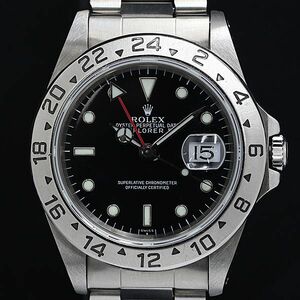 1円 稼働 良品 ロレックス 16570 ブラック AT A番台 エクスプローラー2 黒文字盤 2RKT メンズ腕時計 OGH 0054560