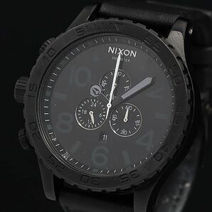 1円 稼動 良品 ニクソン THE51-30 11G QZ 黒文字盤 デイト スモセコ クロノグラフ 純正尾錠 メンズ腕時計 OGI 0033000 3MGTの画像1