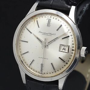 1円 稼働 IWC シャフハウゼン AT/自動巻き デイト シルバー文字盤 2DIT メンズ腕時計 NSY 3877500の画像1