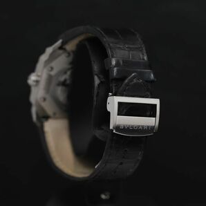 1円 稼働 美品 保/箱付き ブルガリ オクト BGO41S AT/自動巻き 黒文字盤 デイト メンズ腕時計 KRK 0807510 3NBTの画像2
