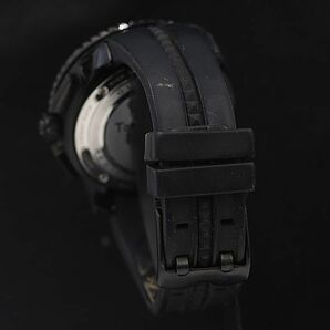 1円 稼働 テンデンス 004T クロノグラフ 黒文字盤 デイト QZ メンズ腕時計 NSY 2453000 3ERYの画像3