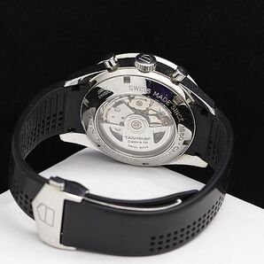 1円 稼働 良品 タグホイヤー カレラ クロノグラフ デイト CV2014-0 AT/自動巻き 黒文字盤 メンズ腕時計 SGN 4079900 3OKTの画像4