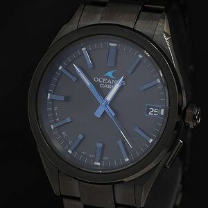 1 jpy guarantee / box / koma 3 attaching operation beautiful goods Casio Oceanus OCW-T200 radio wave solar titanium black face men's wristwatch OGH 2000000 3NBG2