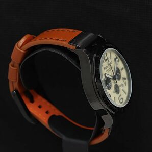1円 保/箱付 稼働 良品 エンジェルクローバー BM46 QZ アイボリー文字盤 クロノグラフ デイト メンズ腕時計 TCY 2000000 3NBG2の画像2
