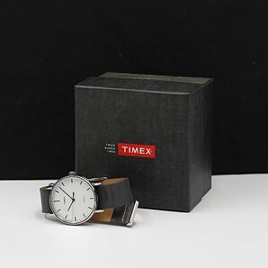 1円 箱付 稼働 良品 タイメックス CR2016 QZ 白文字盤 メンズ腕時計 TCY 2000000 3NBG2の画像5