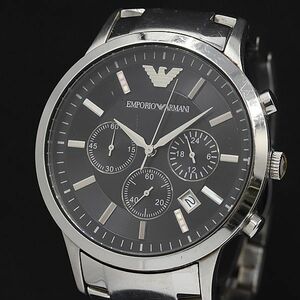 1 иен работа хорошая вещь Emporio Armani AR2434 черный циферблат хронограф Date QZ мужские наручные часы NSY 3856000 3BJY